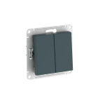 ATLASDESIGN 2-клавишный ВЫКЛЮЧАТЕЛЬ, сх.5, 10АХ, мех., быстрозажим. клем., ИЗУМРУД