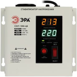 Стабилизатор напряжения ЭРА СННТ-1000-ЦБ настенный ц.д. 140-260В/220/В 1000ВА белый | Настенные