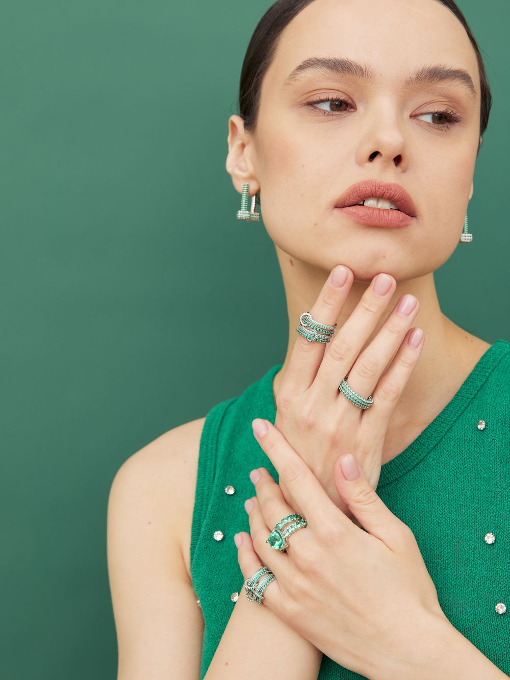 СЕРЬГИ "STATEMENT 2 IN 1 MINT"