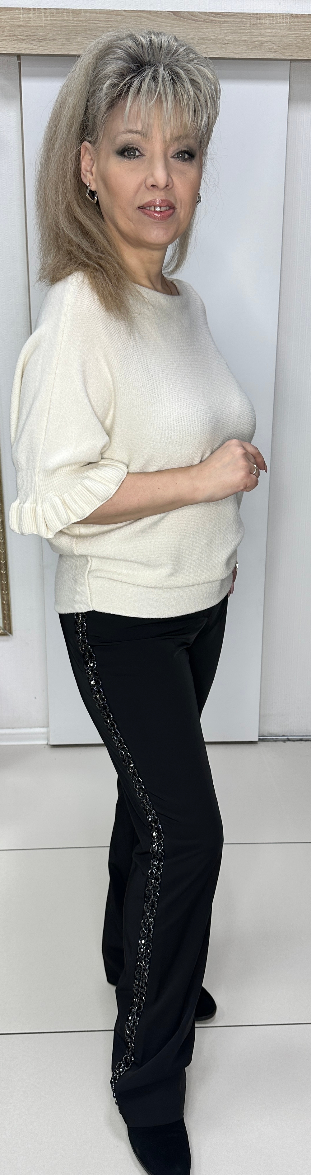 Черные нарядные, французские брюки с лампасами