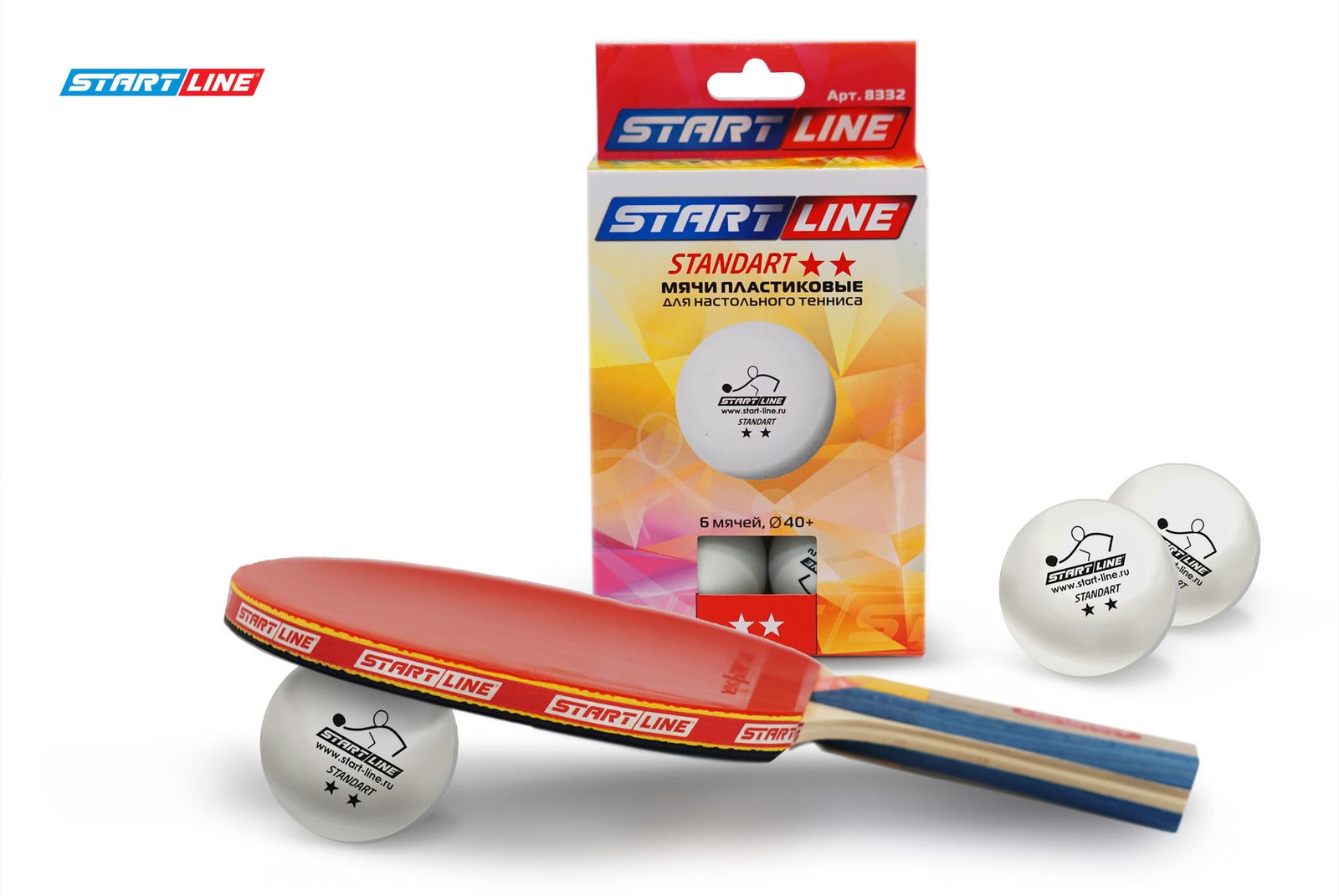 Мячи Start line Standart 2* New (6 шт, бел.) фото №16