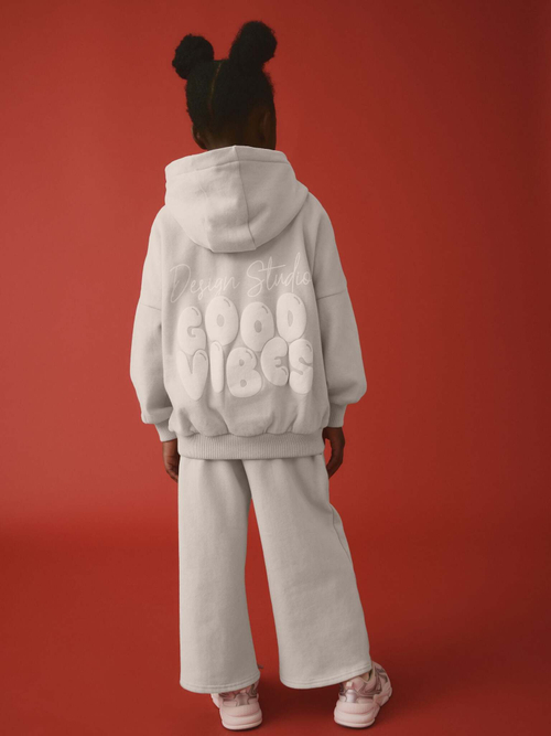 Толстовка с капушоном и джоггеры в комплекте для девочки Next AK5-417, Светло-серый