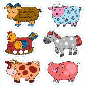 Напольный пазл-мозаика "На ферме" (Baby Step) (малые)