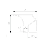 Вертикальный профиль Flat (2470мм) хром матовый