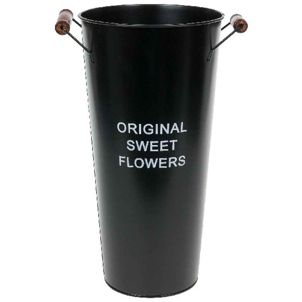 Вазон "Original sweet flowers" (цинк) D20xH40см 7л с ручками (Черный)