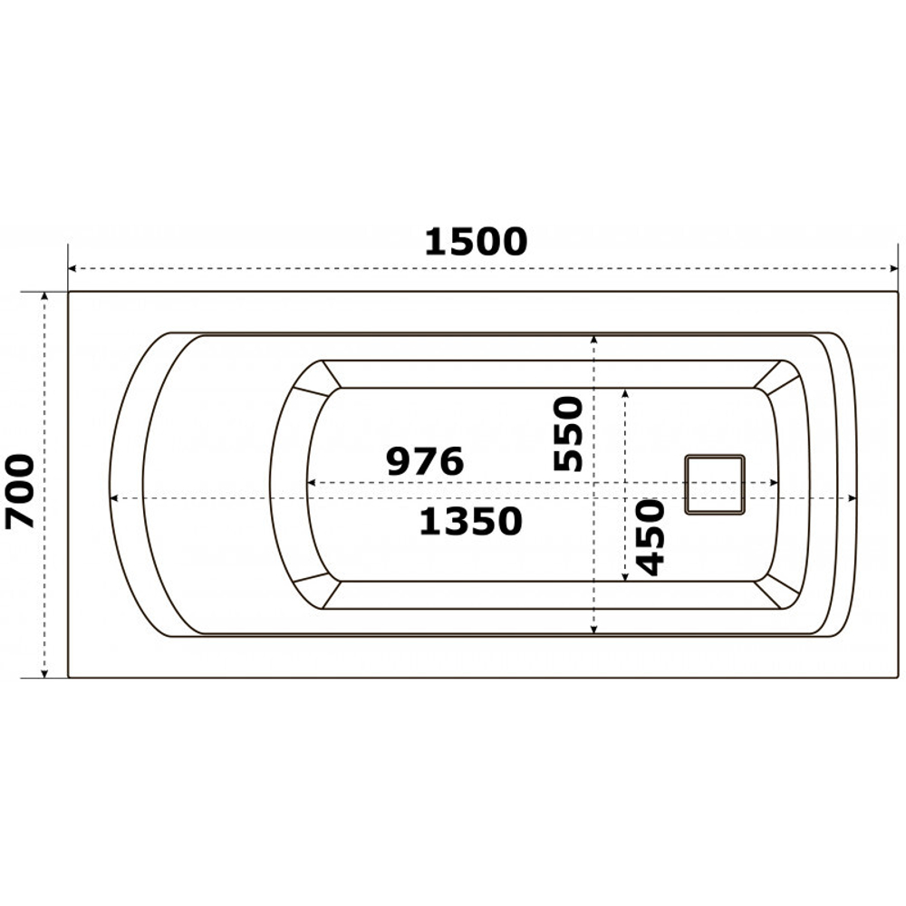 Акриловая ванна Bas (Бас) Бали 150х70, с каркасом