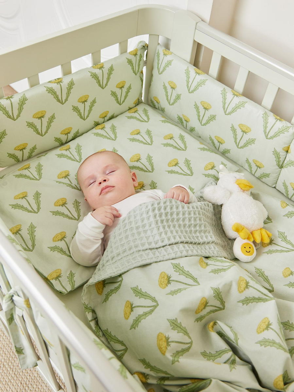 Детская кроватка-трансформер Happy baby Mommy Love в комплекте с расширением 160х70 sage