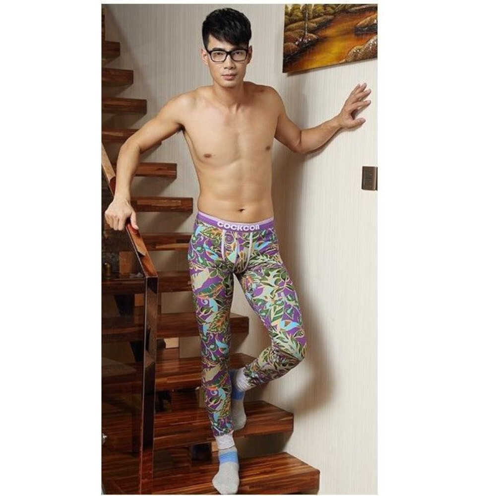 Мужские кальсоны с узором фиолетовые Cockcon MAN pants Violet 23715