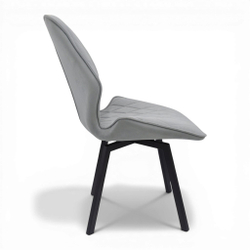 Стул поворотный "Раф 360" (арт. 342П), велюр Бренди В22 серый, ножки черные.