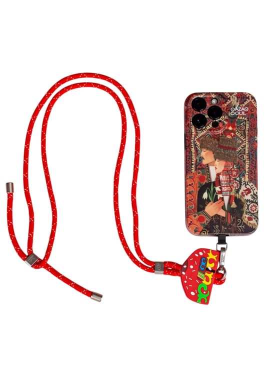 Сотуар QAZAQ SOUL Юрта красная (шнурок для телефона)