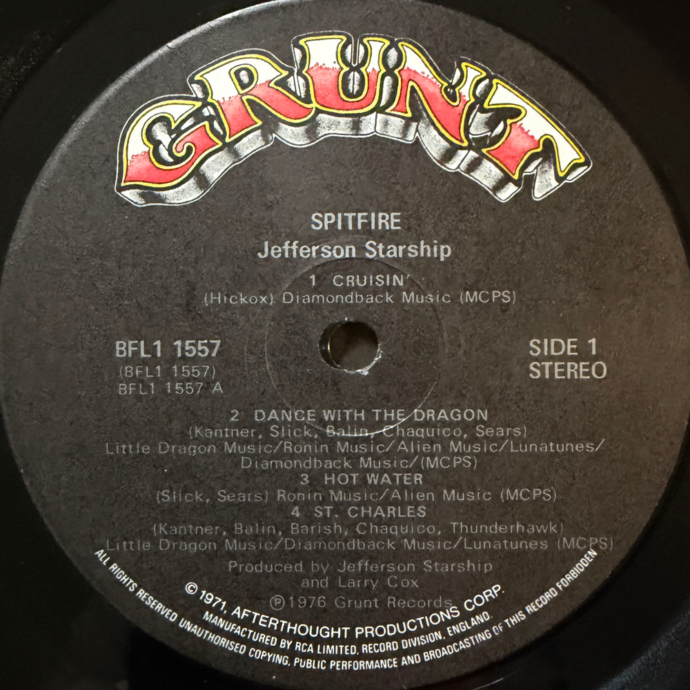 Jefferson Starship ‎– Spitfire (Англия 1976г.)Т