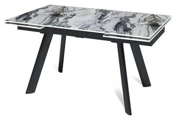Стол "СТОУН" 140-220, керамика Cold Jade глянцевый , опоры черный муар
