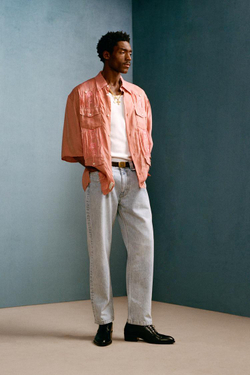 ZARA X WILLY CHAVARRIA РУБАШКА С ВЫШИВКОЙ ИЗ КУРО, РОЗОВЫЙ