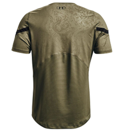 Футболка мужская теннисная Under Armour Men's Rush 2.0 Emboss Short Sleeve - tent/baroque green