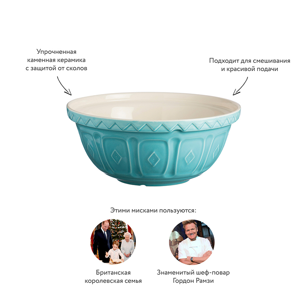 Миска colour mix 24 см бирюзовая