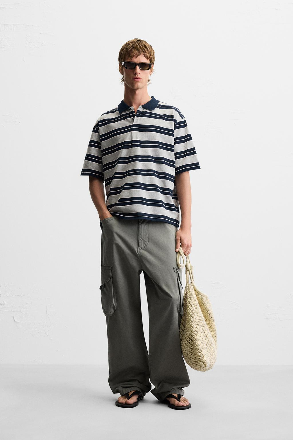 Поло relaxed fit в полоску