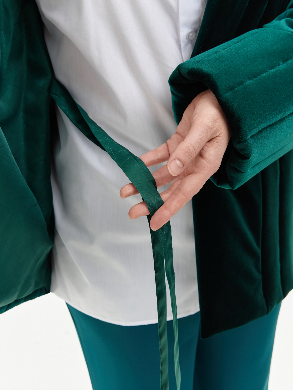 Утепленное кимоно (изумрудный)