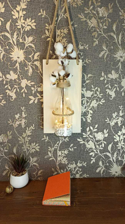 Настенная ваза на деревянном основании wall vase 3