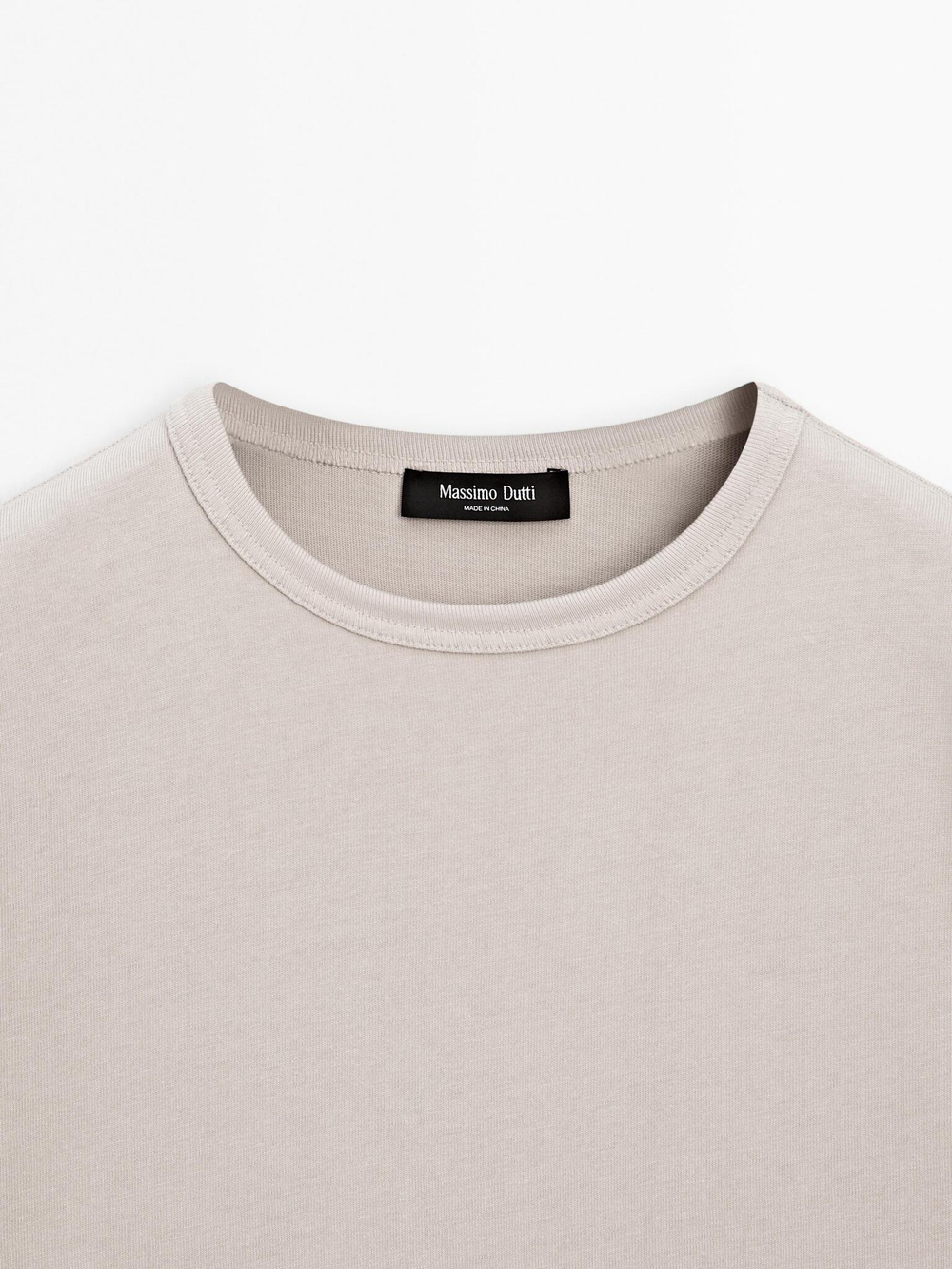 Massimo Dutti Футболка из смесового хлопка, дымчатый