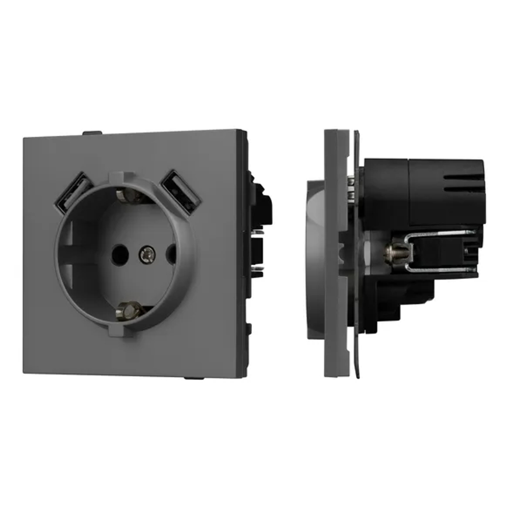 Механизм розетки с USB зарядкой SCT-TENDO-MUAA-SFPL-GR (230V, 16A) (Arlight, -) 054605