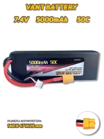 Аккумулятор LiPo 7.4V 5000mAh 50C разъем XT60
