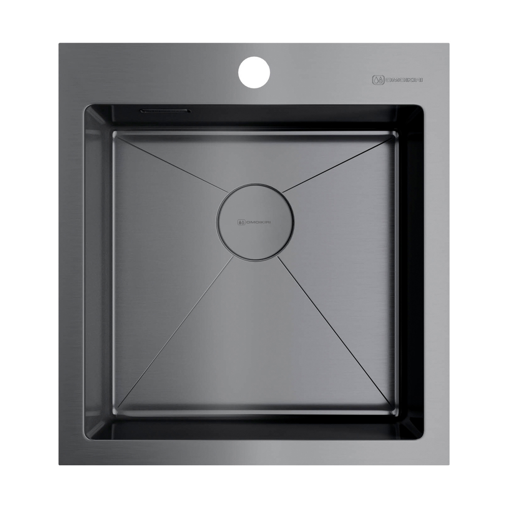 Мойка Omoikiri Akisame 46-GM нерж. сталь | Вороненая сталь