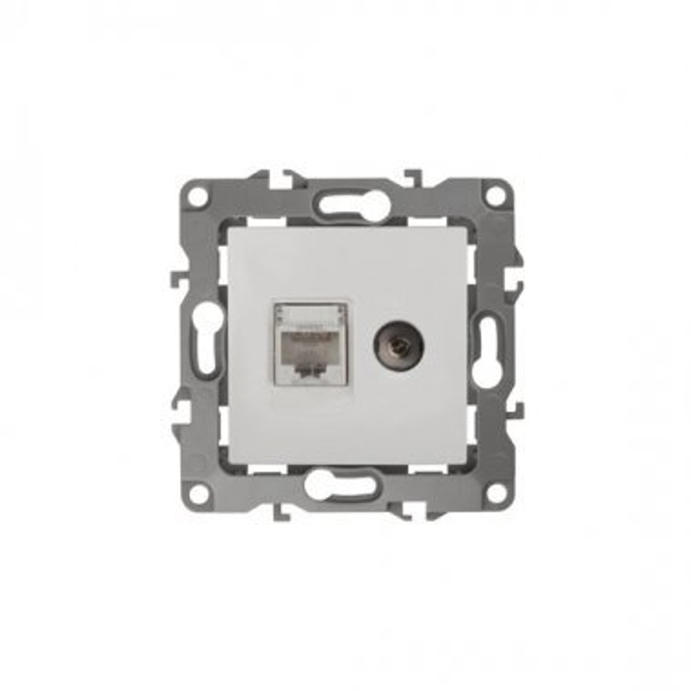 12-3110-01 ЭРА Розетка комбинированная RJ45+TV, IP20, белый, (упак 10шт) арт:Б0027441