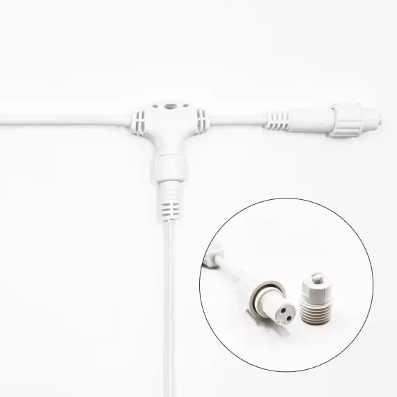 Белт-Лайт UNIBELT 10 м., провод белый Каучук, шаг 50 см., 20 подвесных патронов, IP65, LTC (UBL10m/20L-8)