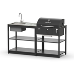 Мангальный комплекс Lounge M-101SB, 1.7 м, черный/серый каспий