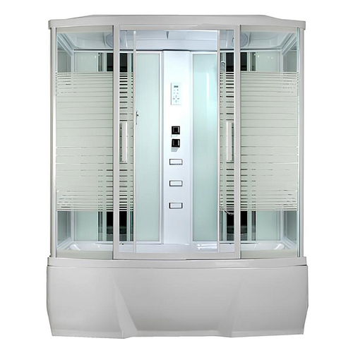 Душевая кабина Loranto CS 77-4 150x85x215 с тропическим душем, раздвижная дверь, белый профиль (CS00054497)