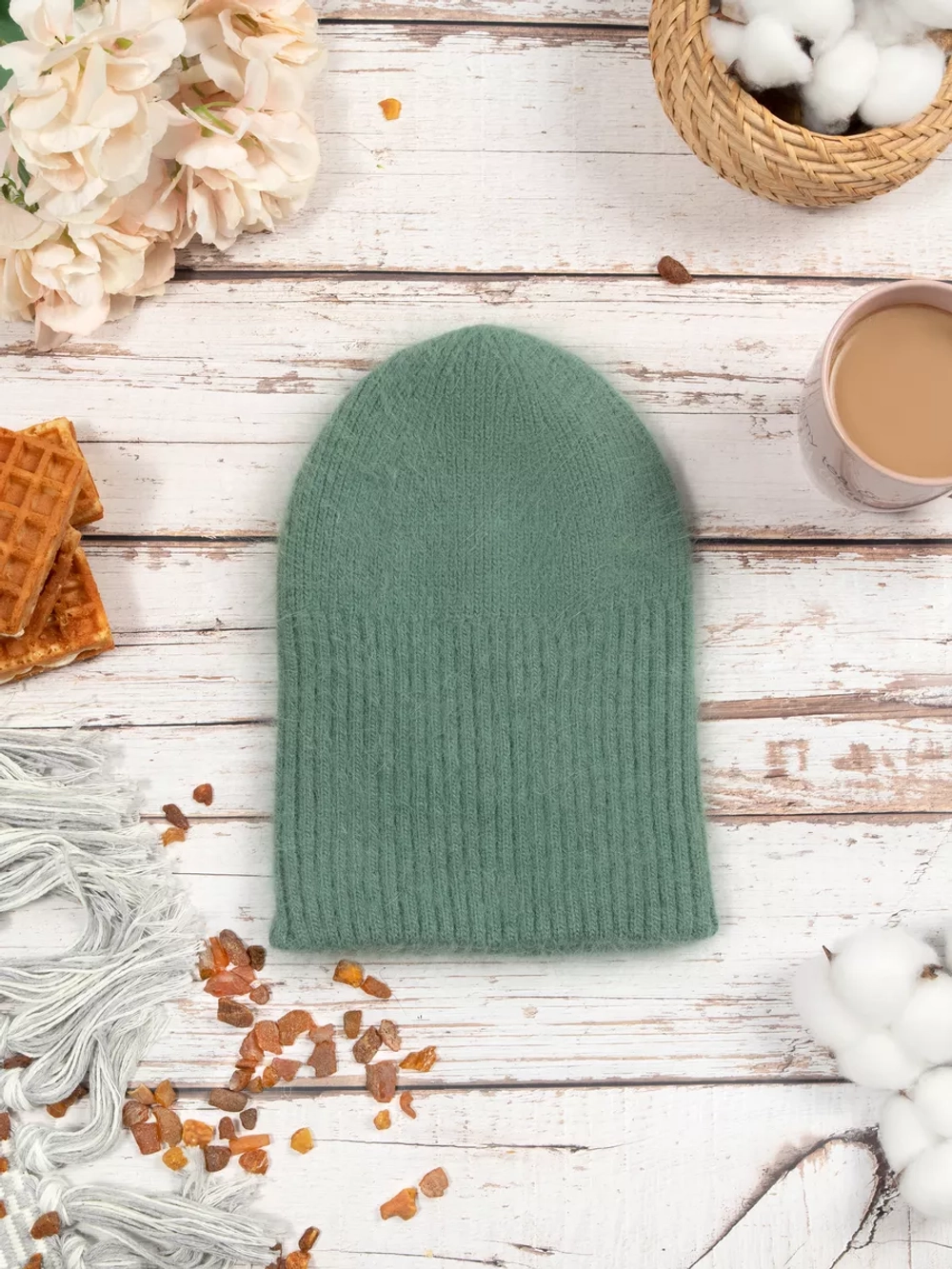 шапка осенняя зимняя ангора