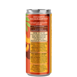 Состав и пищевая ценность черного чая «Колд брю» Персик 28SEEDS, обратная сторона банки