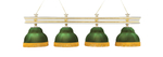Лампа Моцарт 4пл. ясень (Blanco plumon,бархат зеленый,бахрома желтая,фурнитура золото)