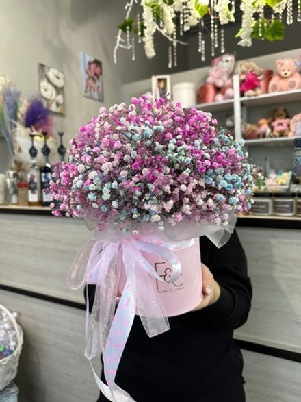 Коробка радужной гипсофилы 🩷🩵🤍