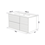 Тумба с умывальником IDDIS Bild, подвесная, 100 см, белый, BIL10W0i95K