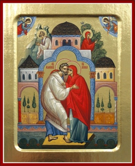 Икона Иоакима и Анны, святых на дереве: 125 х 160 (Синопсисъ)