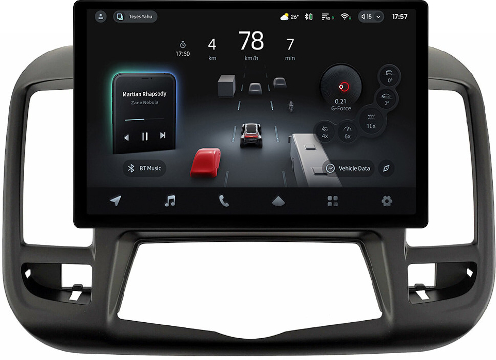 Магнитола для Nissan Teana J32 2008-2013 (ШГУ монохром, рамка тип 3) - Teyes CC4-PRO монитор 13" 2K QLED на Android 13, Snapdragon 778G, 8+128, AI, CarPlay, DSP, 4G SIM-слот