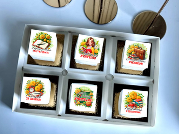 Пирожные с фотопечатью на День учителя в подарок