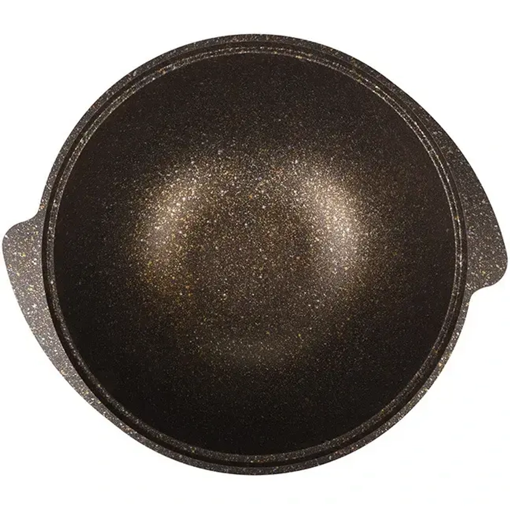 Казан для плова 4,5л со стекл. крышкой, АП линия «Granit ultra» (black-gold)
