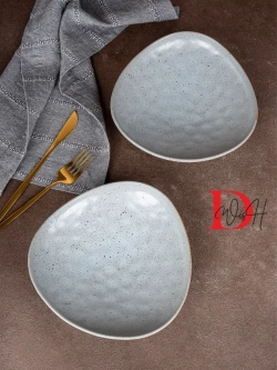 Набор посуды 4 тарелки мятый фарфор 25 см