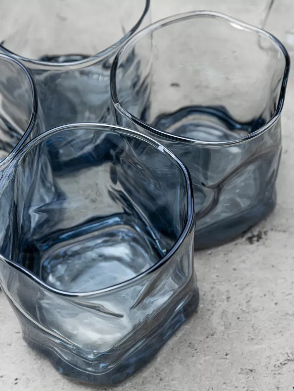 Набор изогнутых бокалов для виски, голубой, 300 мл, 6 шт.