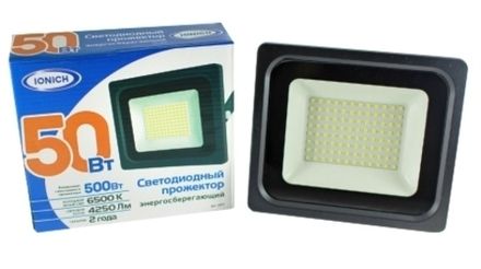 Прожектор светодиодный ТМ IONICH 50Вт 865-BL-IP65 (YK1809)