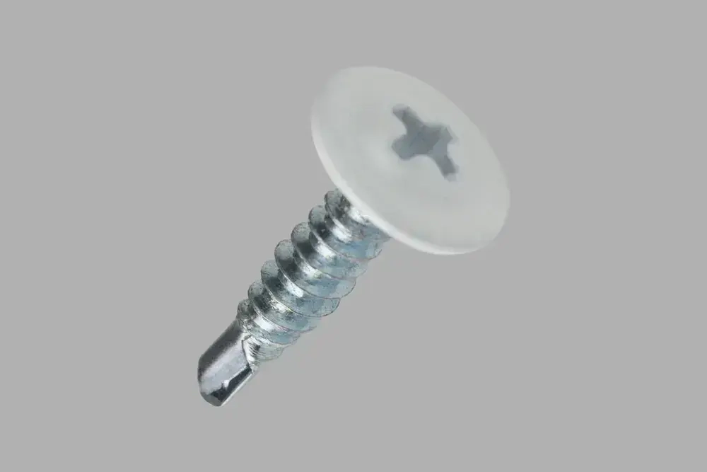 Саморез с прессшайбой 4,2х19 белый RAL9003 со сверло 100шт.
