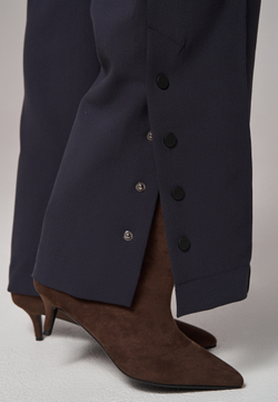 Брюки прямые с кнопками синие