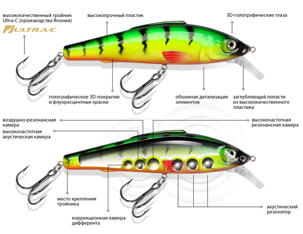 Воблер Минноу M-3-МШ 100mm,
