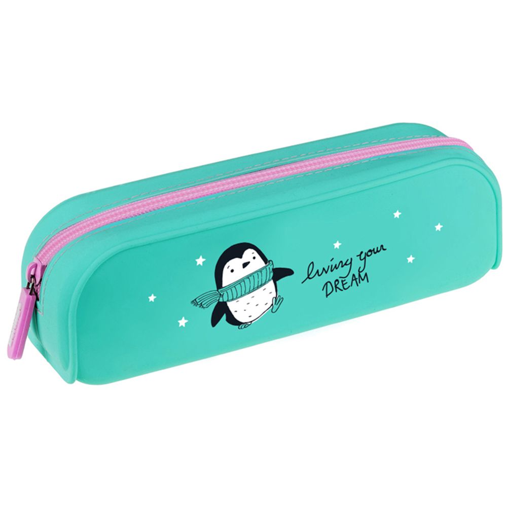 Пенал мягкий 200х60х50 Berlingo Penguin dream, силиконовый
