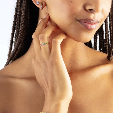 Серьги Coeur de Lion Multicolour Rainbow-Gold 0146/23-1535