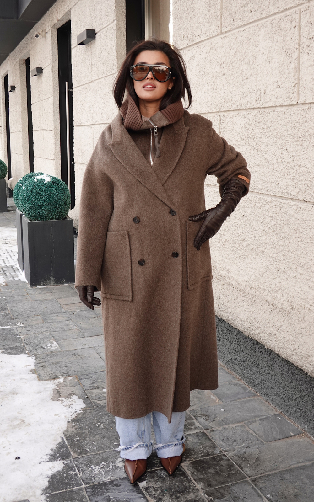 Пальто-двойка из шерсти в комплекте с жилетом