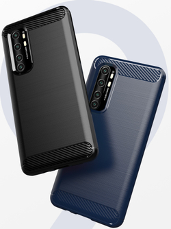 Чехол защитный черного цвета для Xiaomi Mi Note 10 Lite, серии Carbon от Caseport