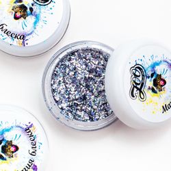 1244 Глиттер голографический "Магия блеска" 2 г серебро